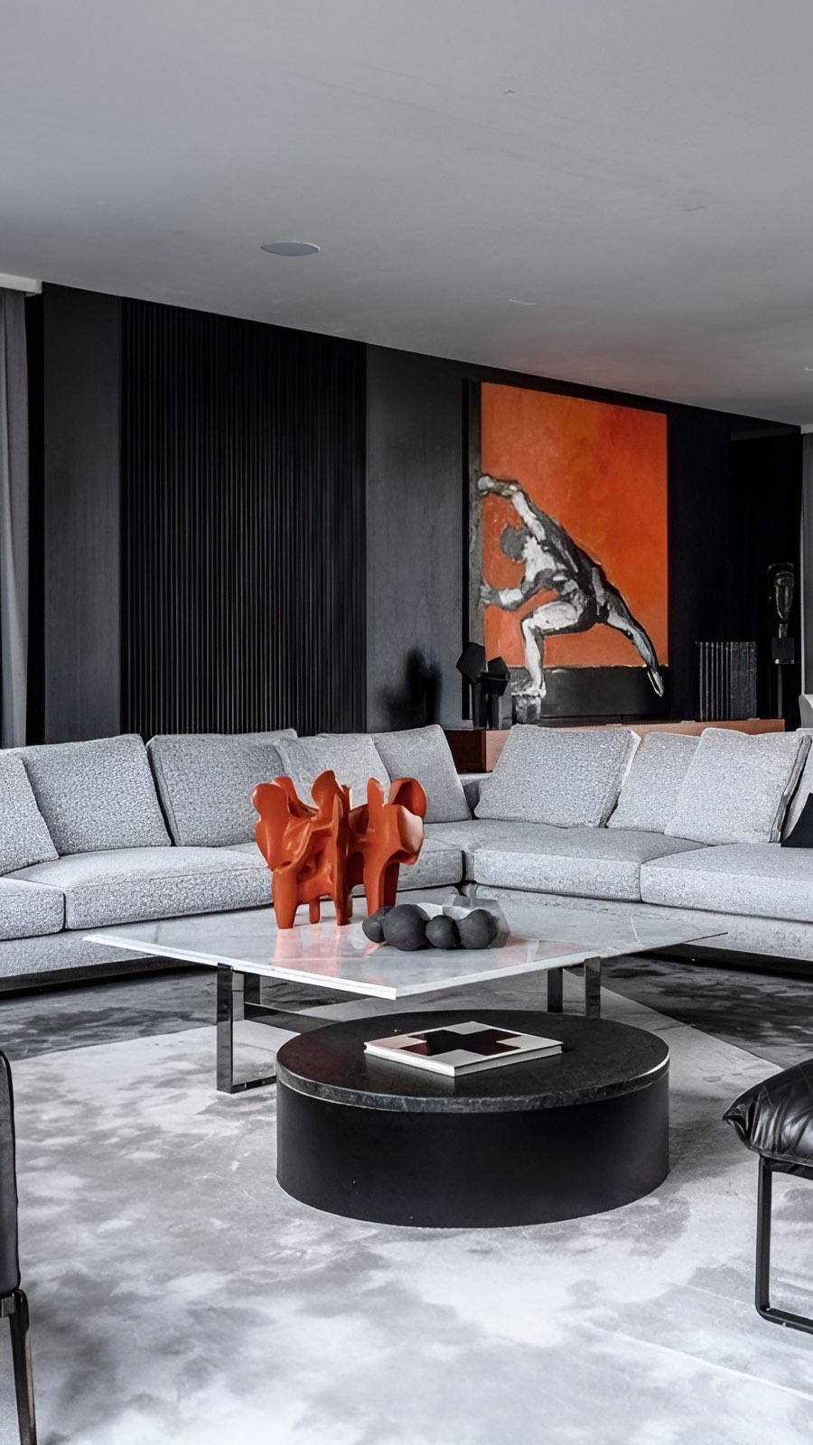 Sculpted fireplace surround